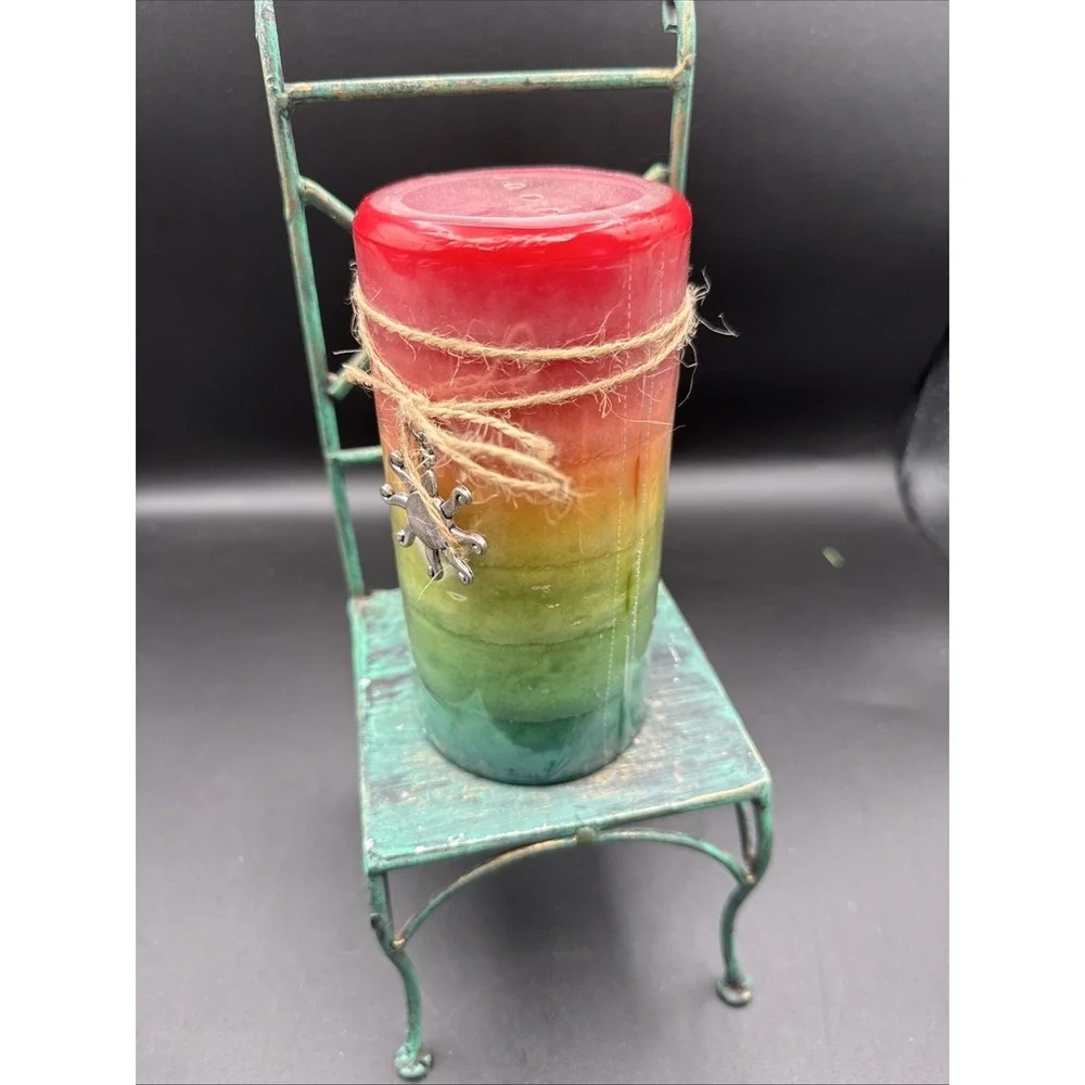 VTG Pier 1 Sunset Citronella Scented Candle With Charm. NEW. Cottage Rainbow